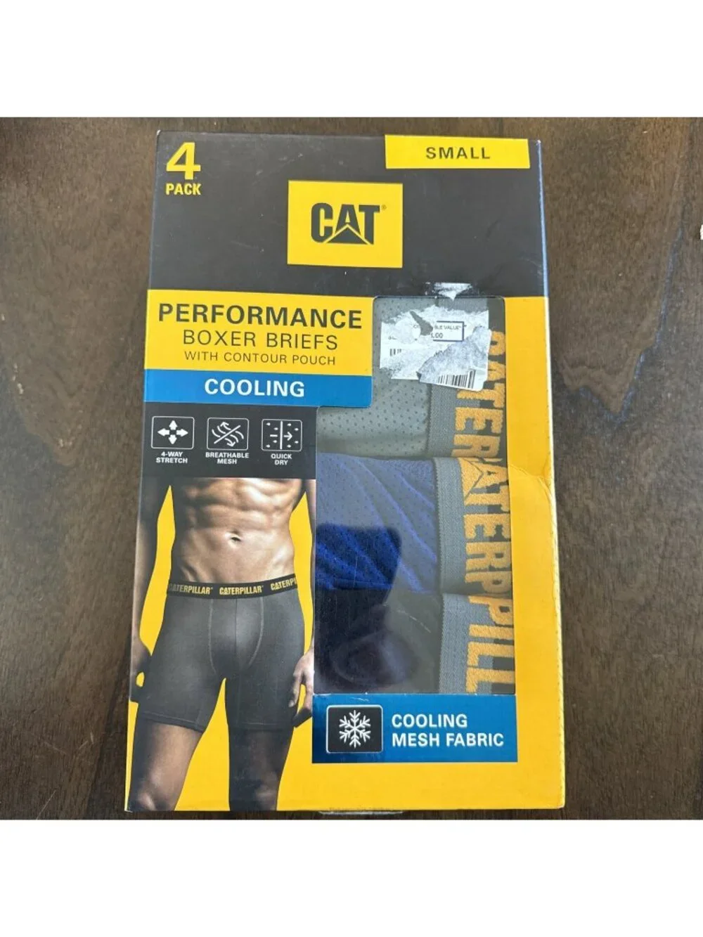 CAT 4-Pack Performance Boxer Briefs With Contour Pouch Cooling Size Small New